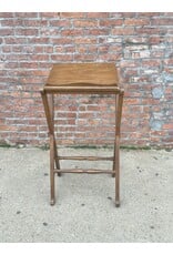 Drexel Mid Century Distressed Walnut French Lectern Podium X Side Book Stand