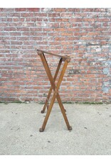 Drexel Mid Century Distressed Walnut French Lectern Podium X Side Book Stand