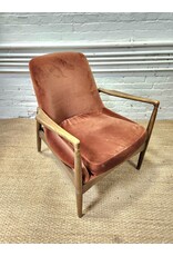 Four Hands Vintage Style Brown Velvet Lounge Chair