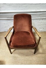 Four Hands Vintage Style Brown Velvet Lounge Chair