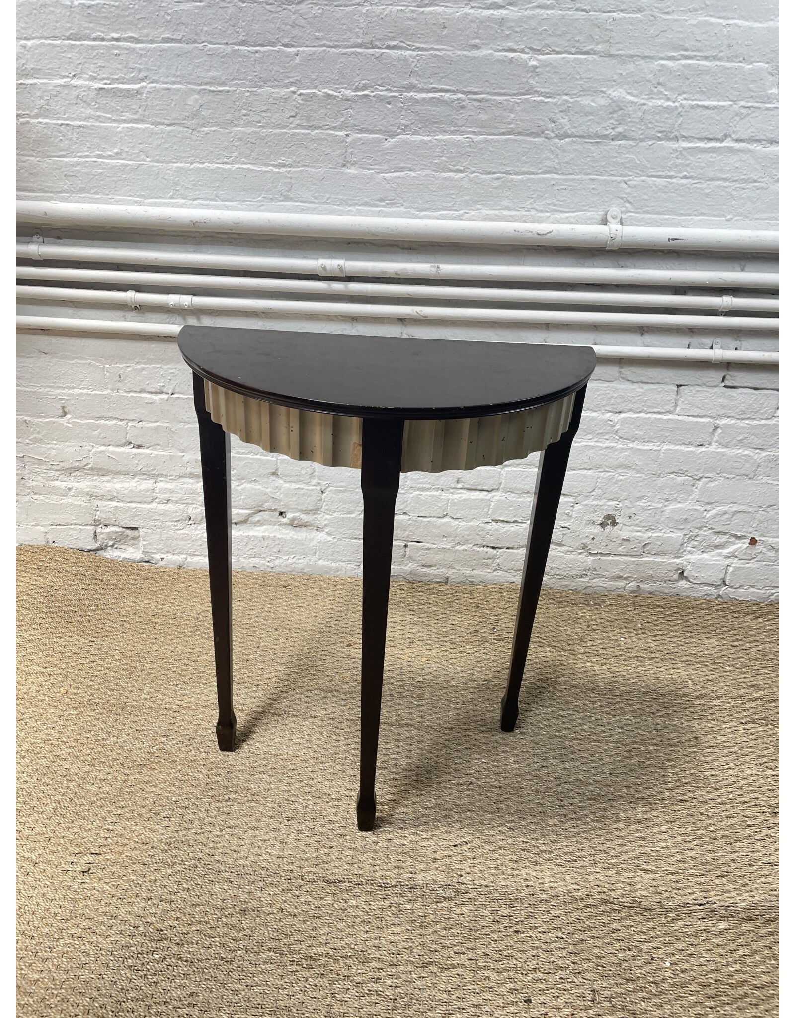 Bombay Half End Table with Silver Ruffles