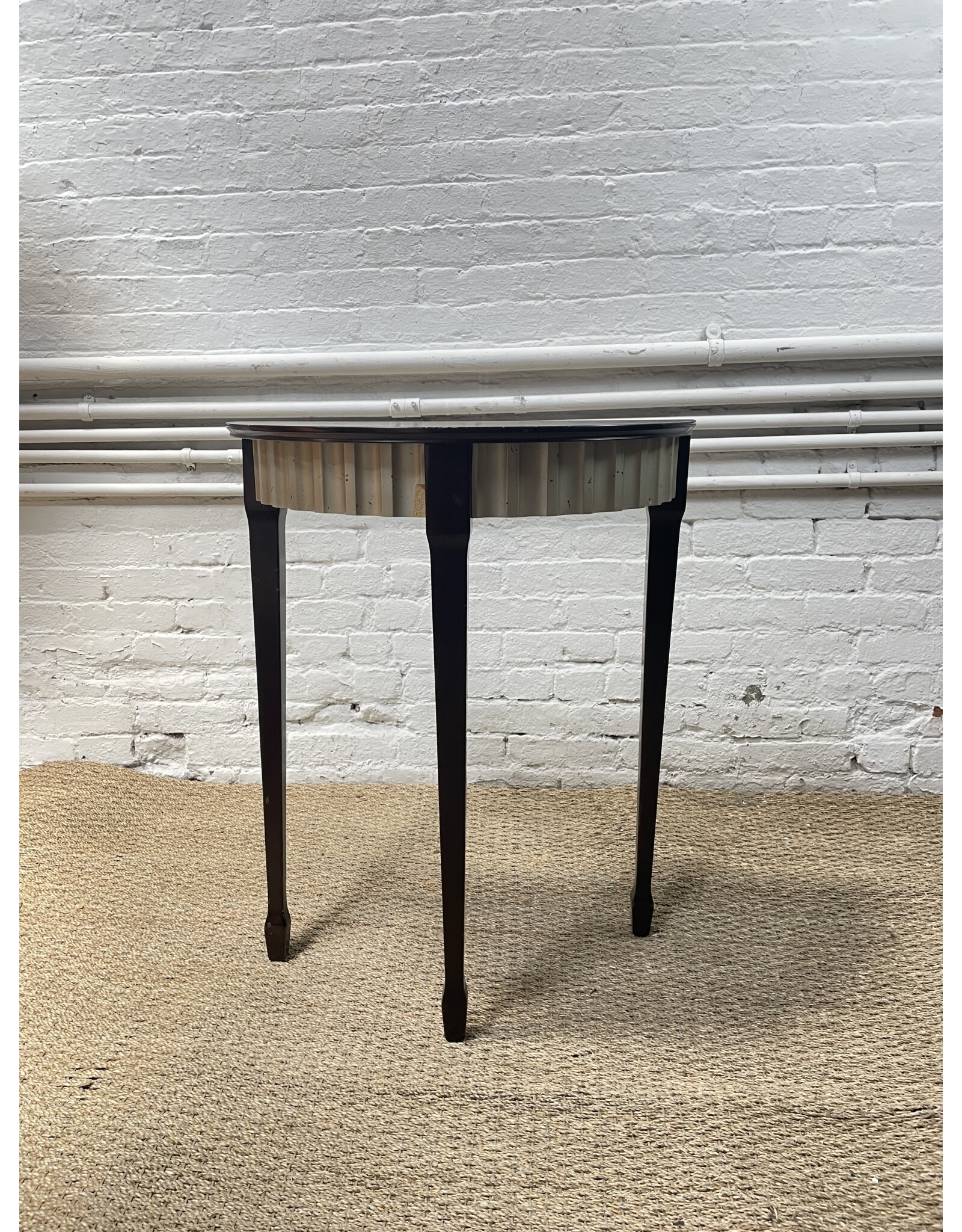 Bombay Half End Table with Silver Ruffles