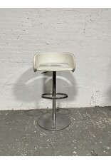 Curved White Bar Stool