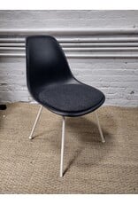 Black and Grey Vitra Eames Side Chair with Cushion