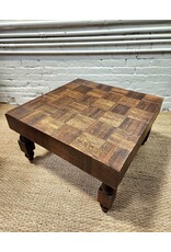 Low Wooden Parquet Coffee Table