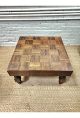 Low Wooden Parquet Coffee Table