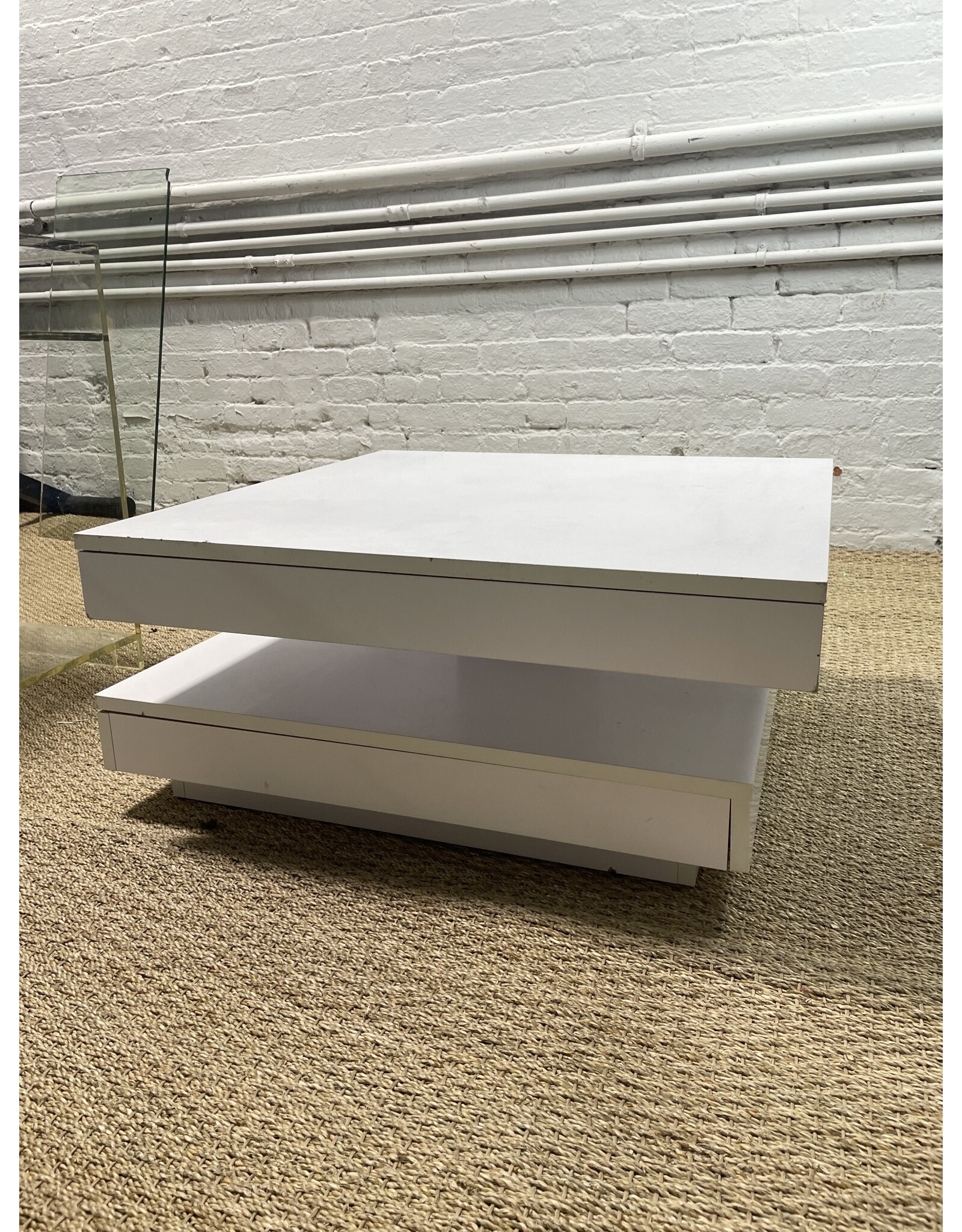 White Square Spinning Coffee Table