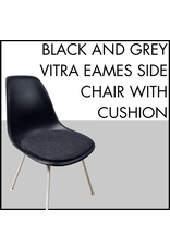 Black and Grey Vitra Eames Side Chair with Cushion