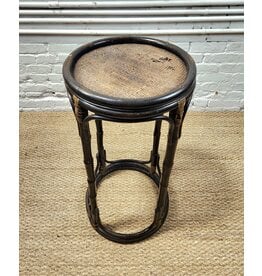 Dark Stain Bamboo and Rattan Plant Stand