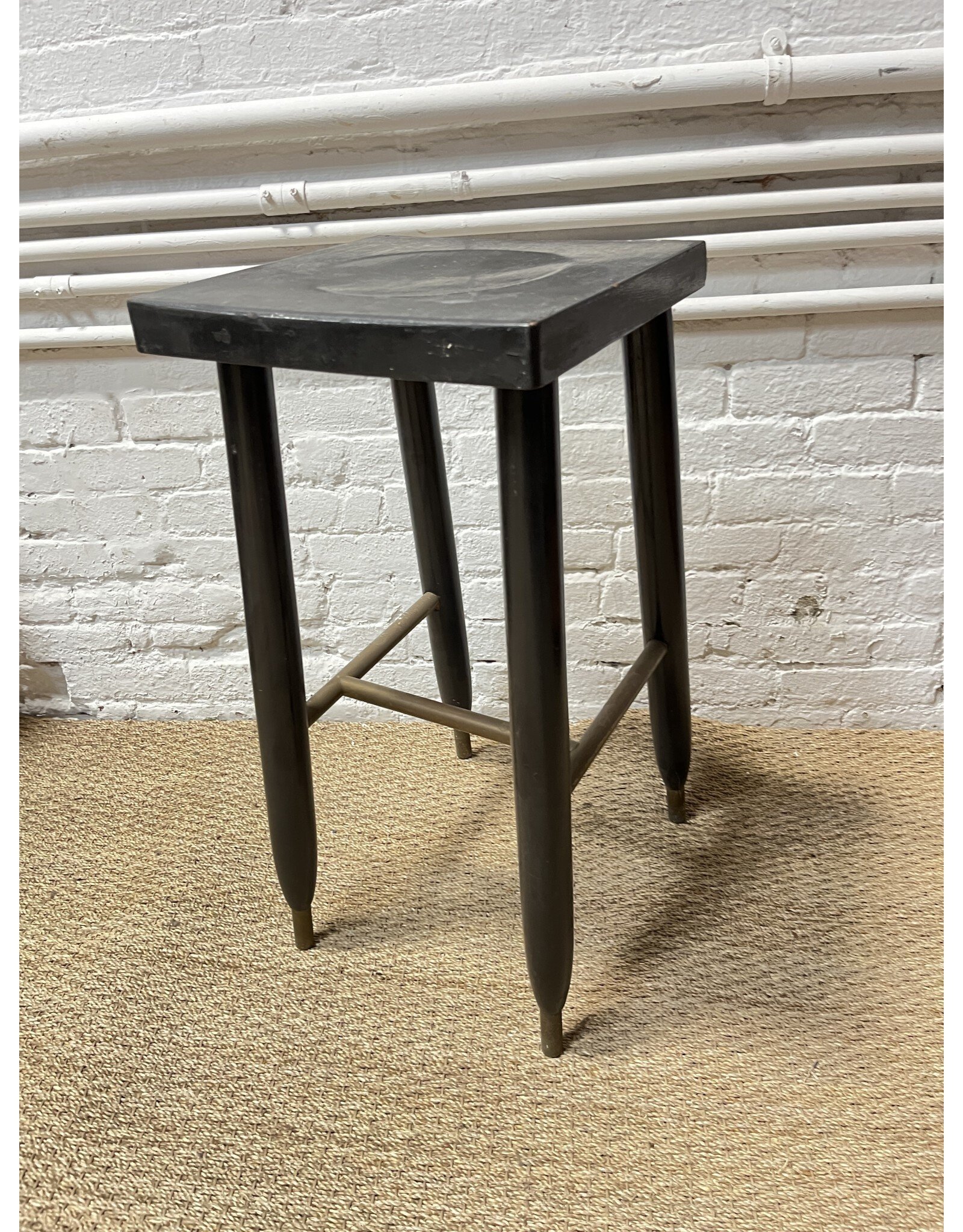 Wooden Stool with Tapered Legs