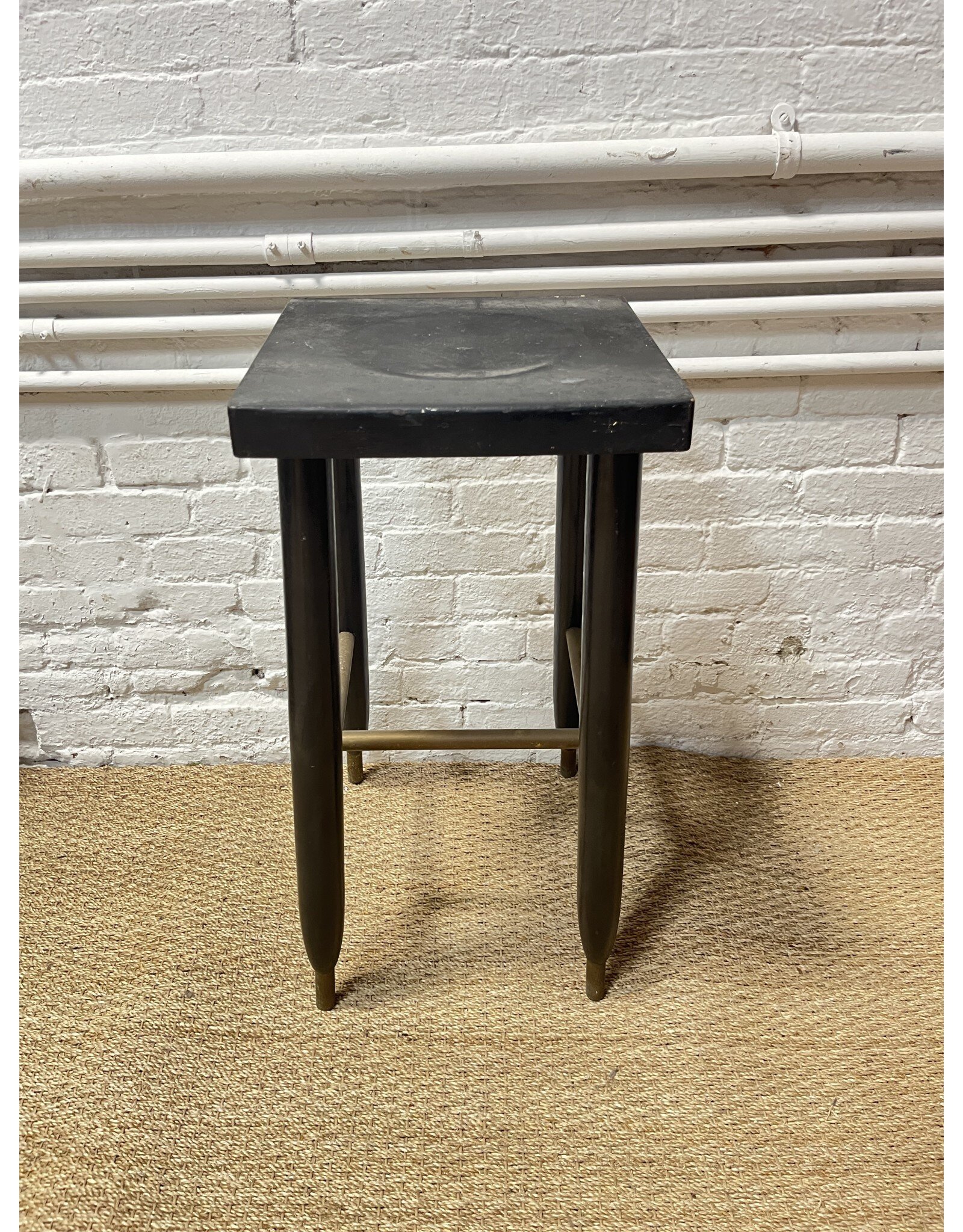 Wooden Stool with Tapered Legs