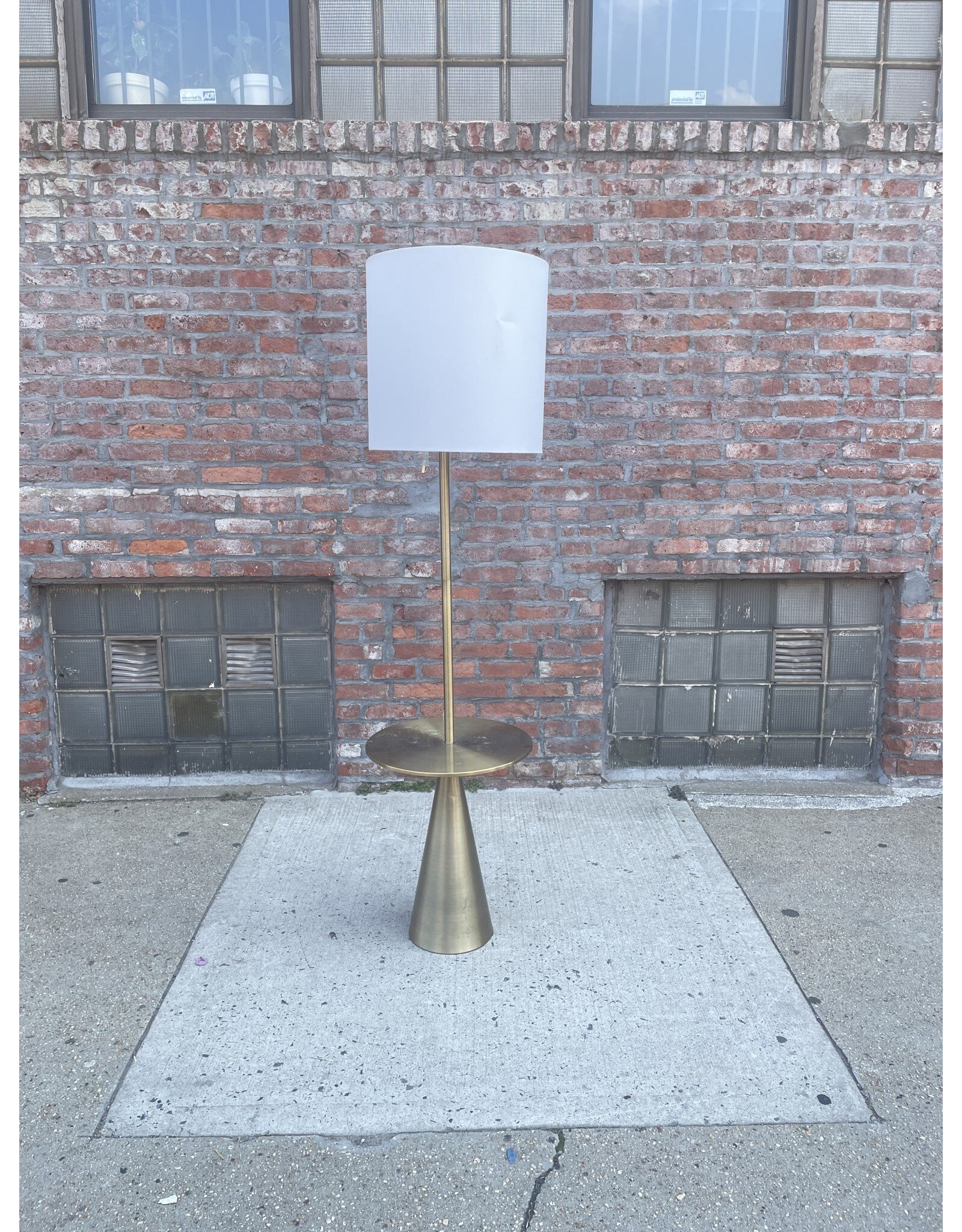 Modern Floor Lamp with Table Brass