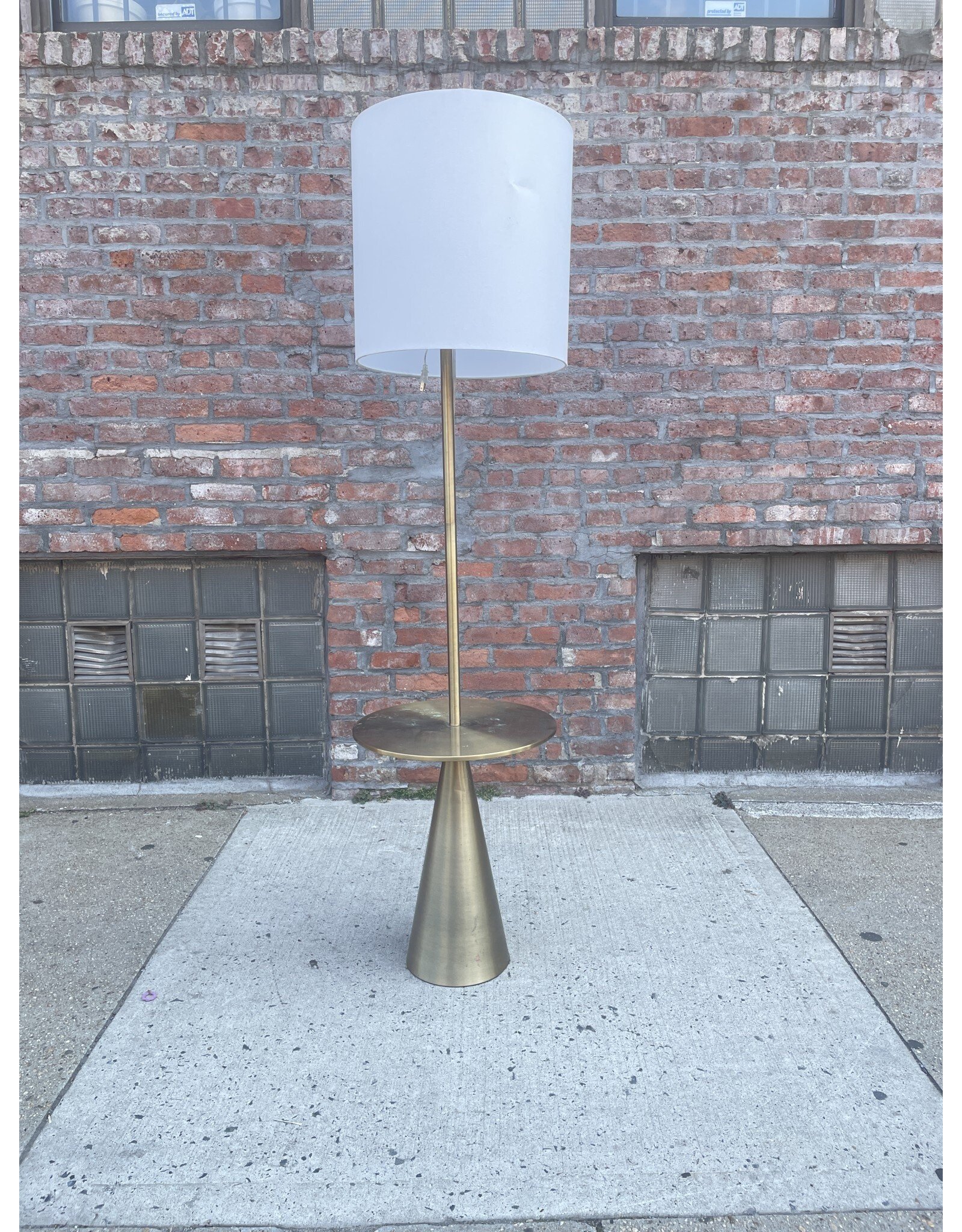 Modern Floor Lamp with Table Brass