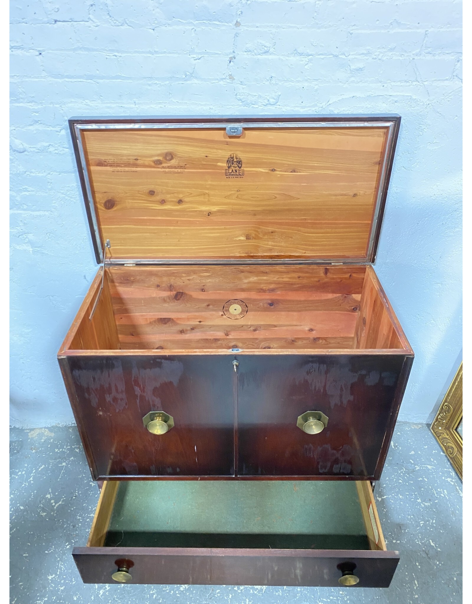 Lane Mid Century Modern Cedar Lined Hope Chest 34 H 37 W 18.5 D Remix Market NYC