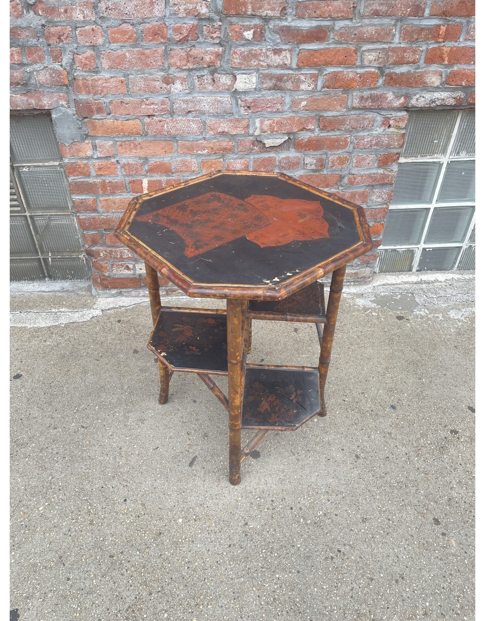 English Bamboo Tiered Side Table