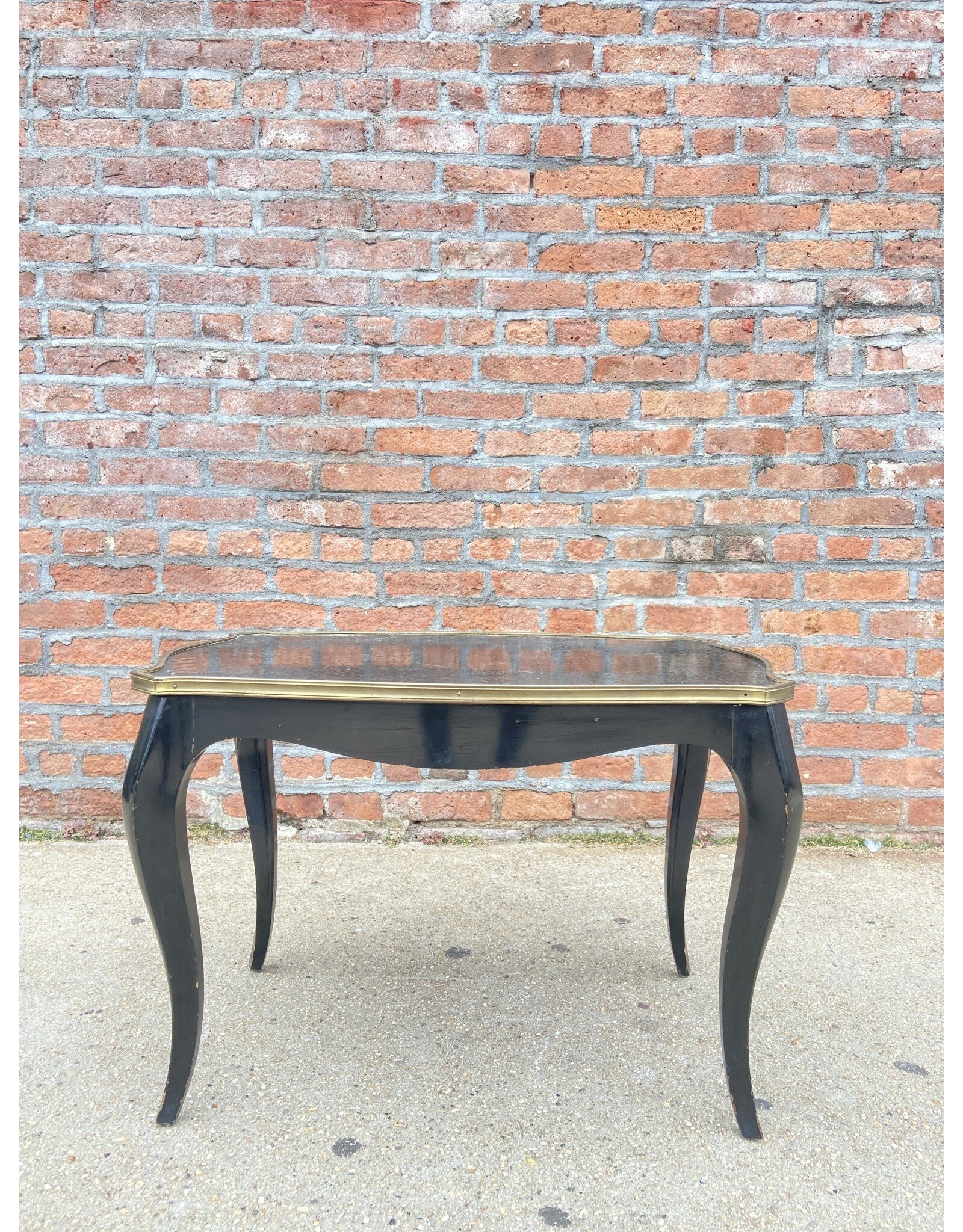 French Louis XV Black Lacquered Desk