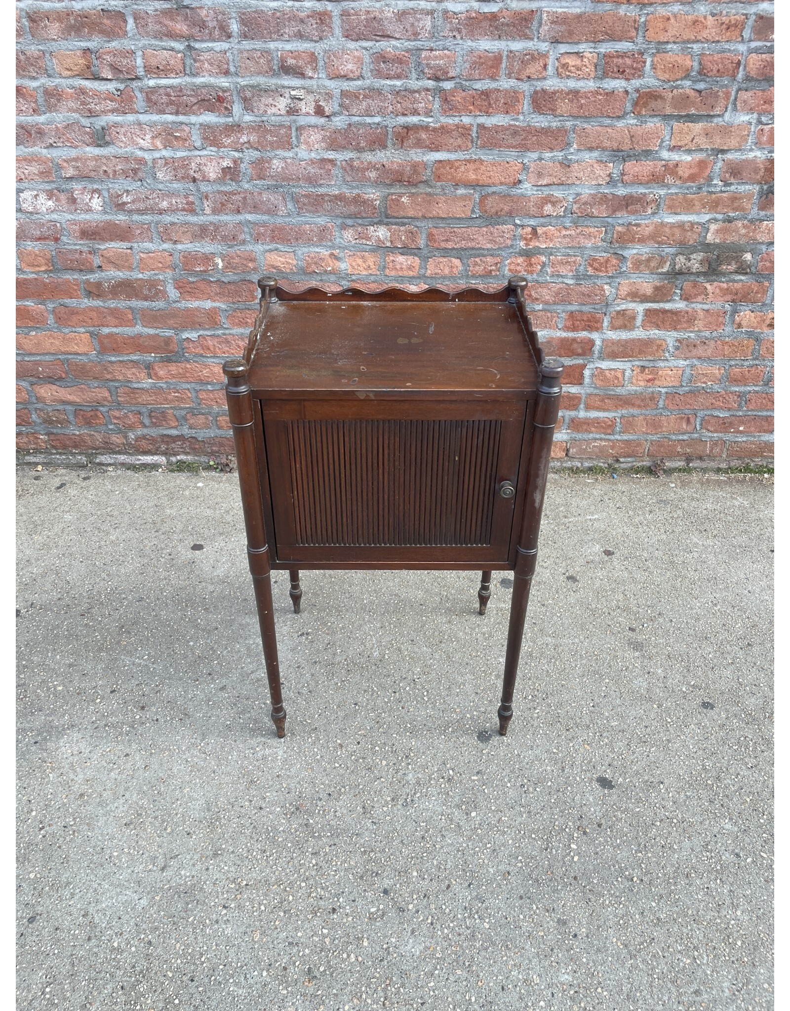 End Table with Fluted Door