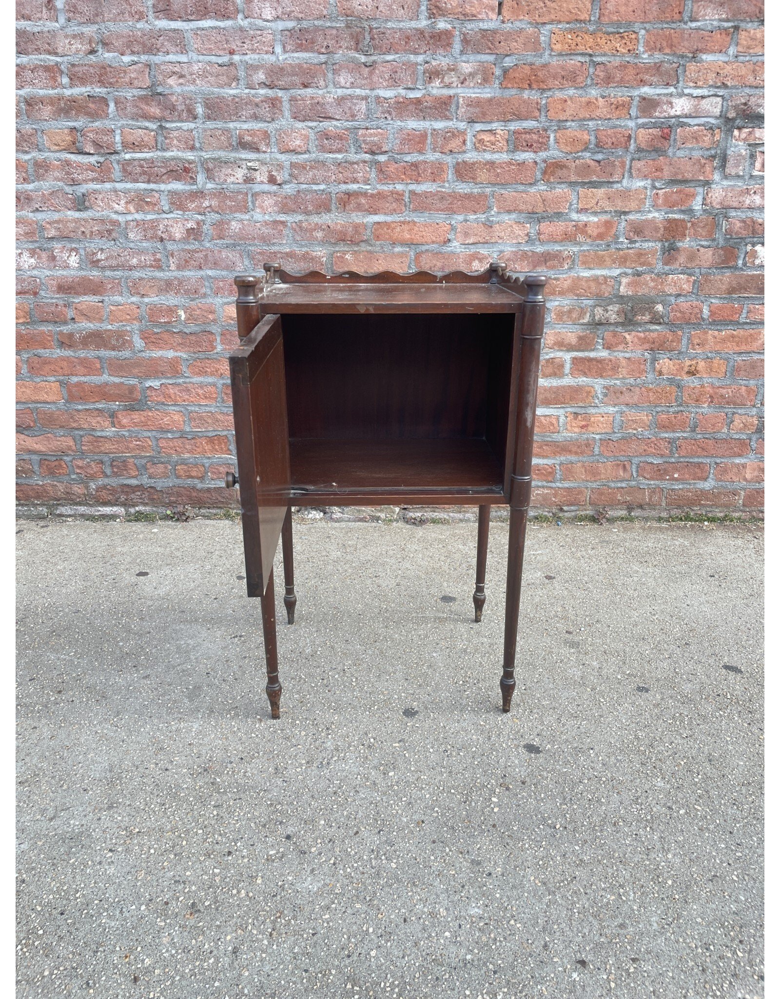 End Table with Fluted Door