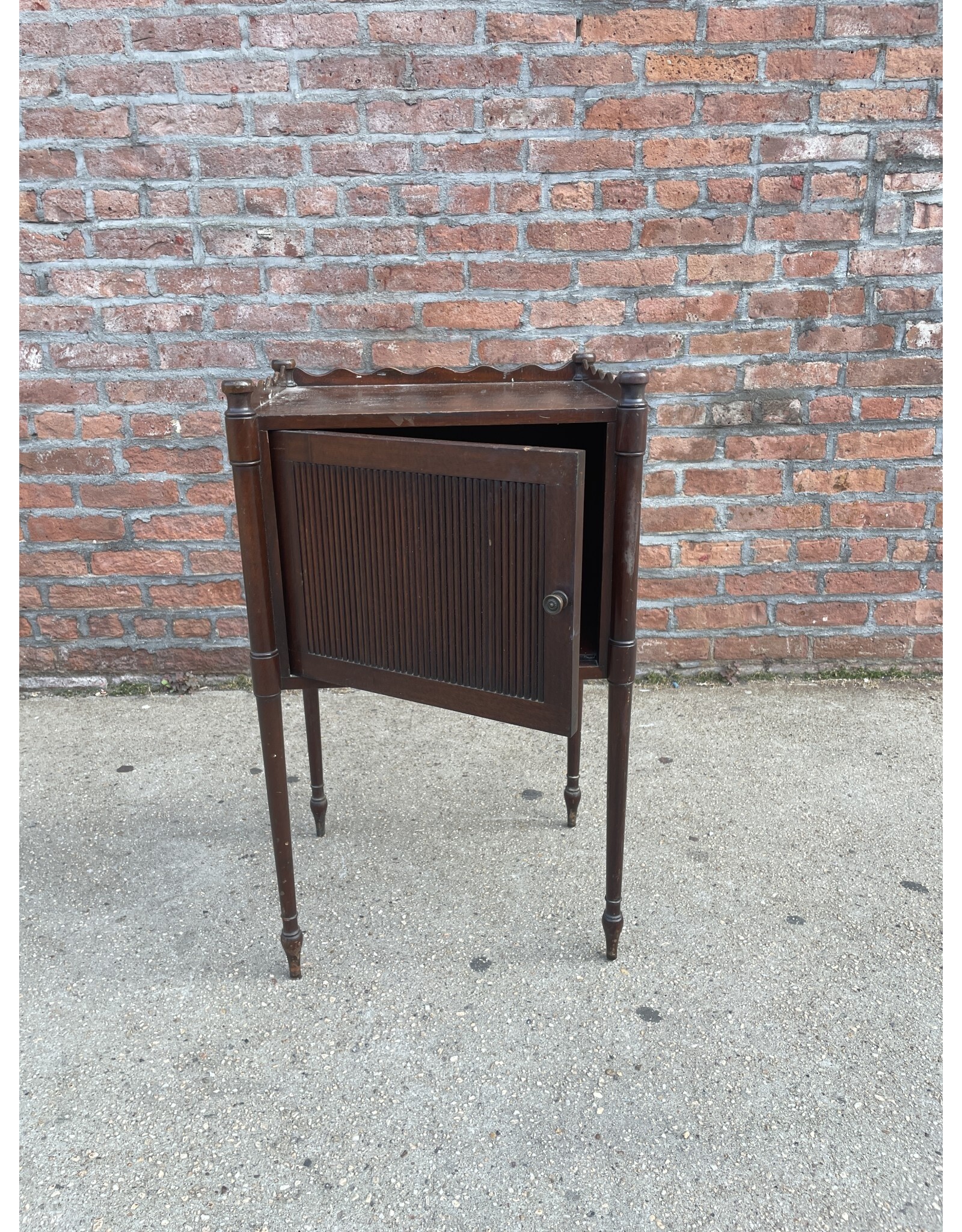 End Table with Fluted Door