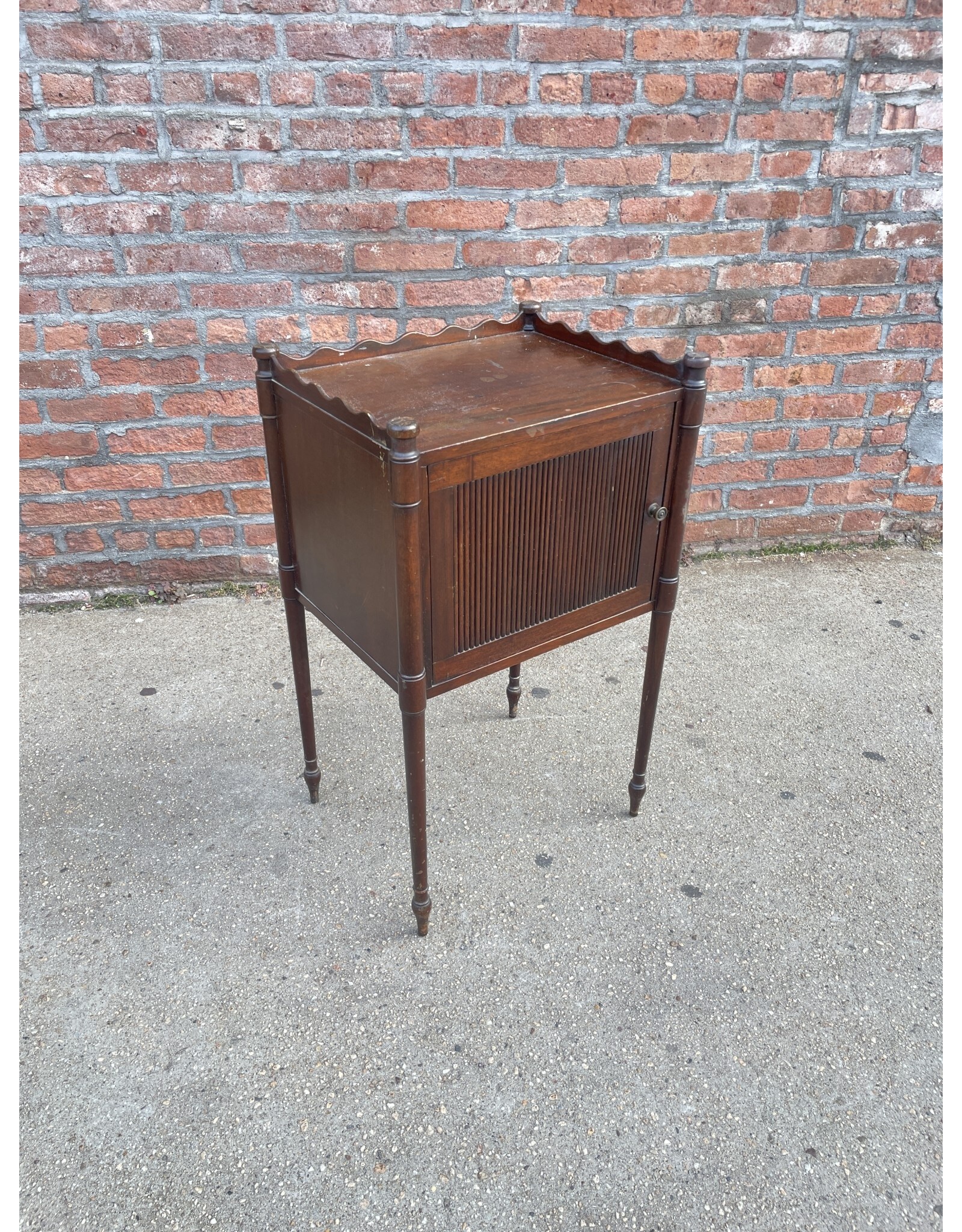 End Table with Fluted Door