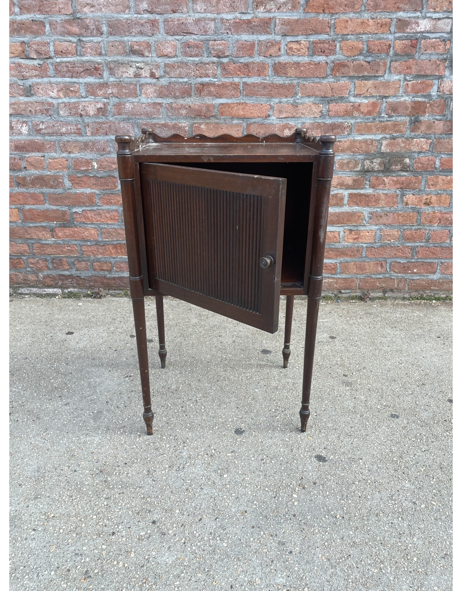 End Table with Fluted Door