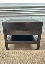 Wooden Single Drawer and Extending Lower Level Nightstand