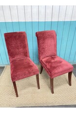 *Red Velvet Upholstered Dining Chair