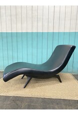 Black Leather What you Feeling Lounge Chaise