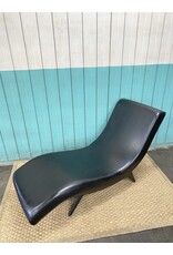 Black Leather What you Feeling Lounge Chaise