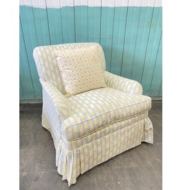 Plaid & Floral Upholstered Armchair