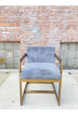 Kiera Charcoal Velvet Gold Metal Chair