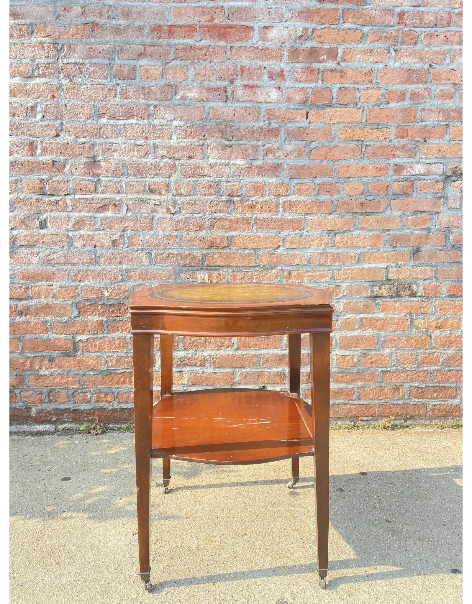 Mahogany Tooled End Table