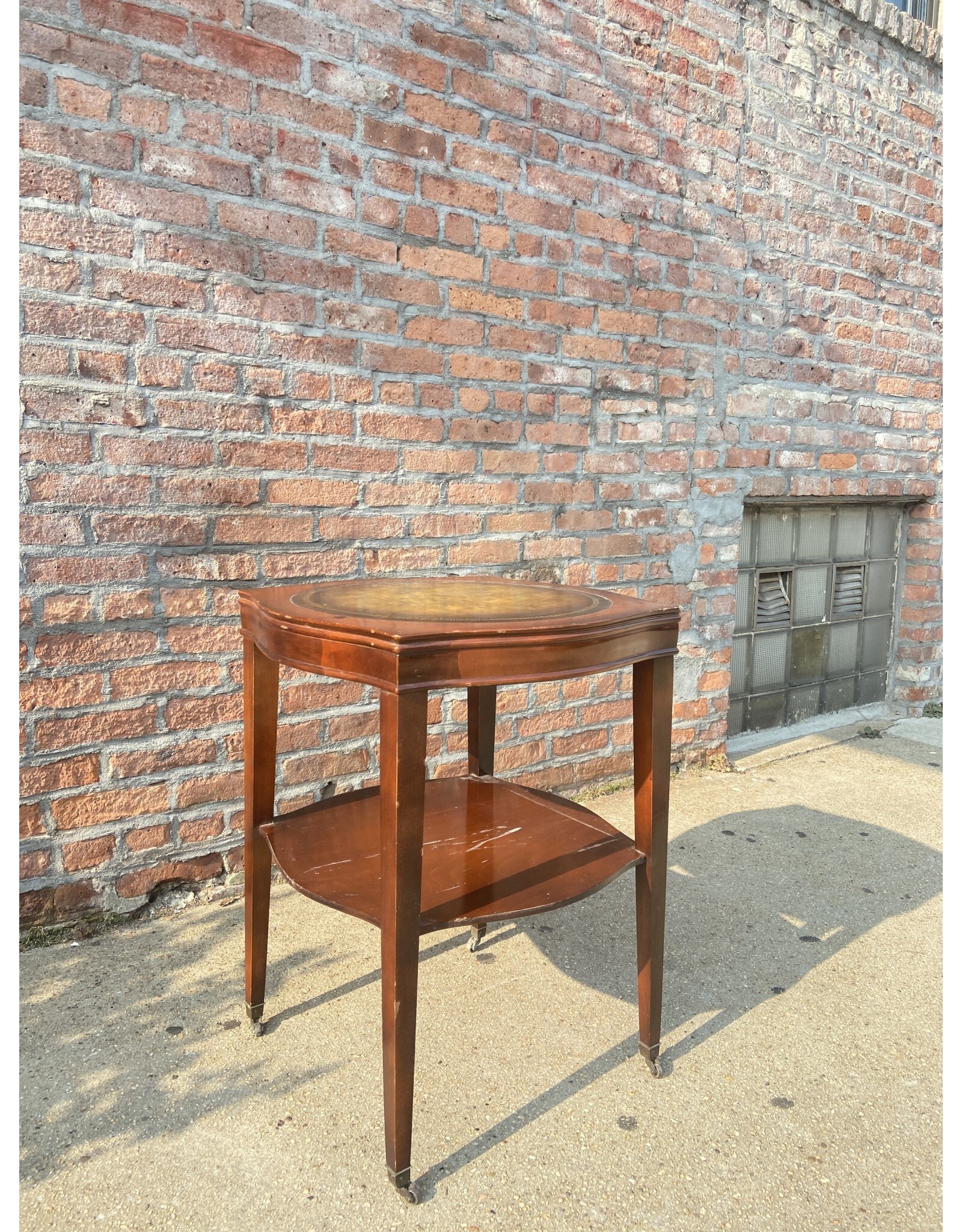 Mahogany Tooled End Table