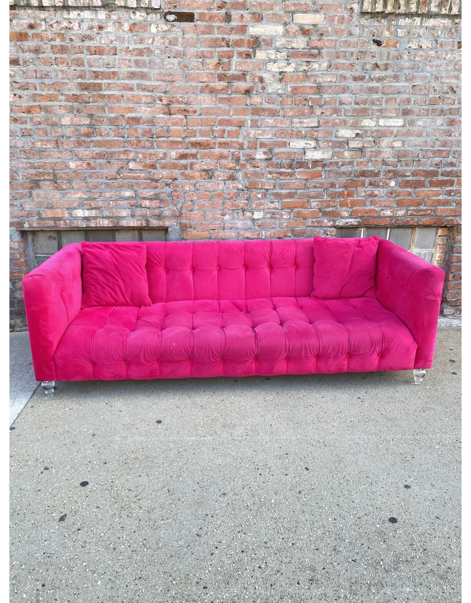 Modern Velvet Tufted Dat Pink Thang Sofa