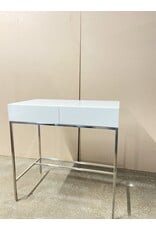 West Elm White Industrial Storage Mini Desk