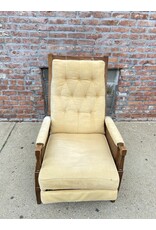 Ivory Button Tufted Back Recliner