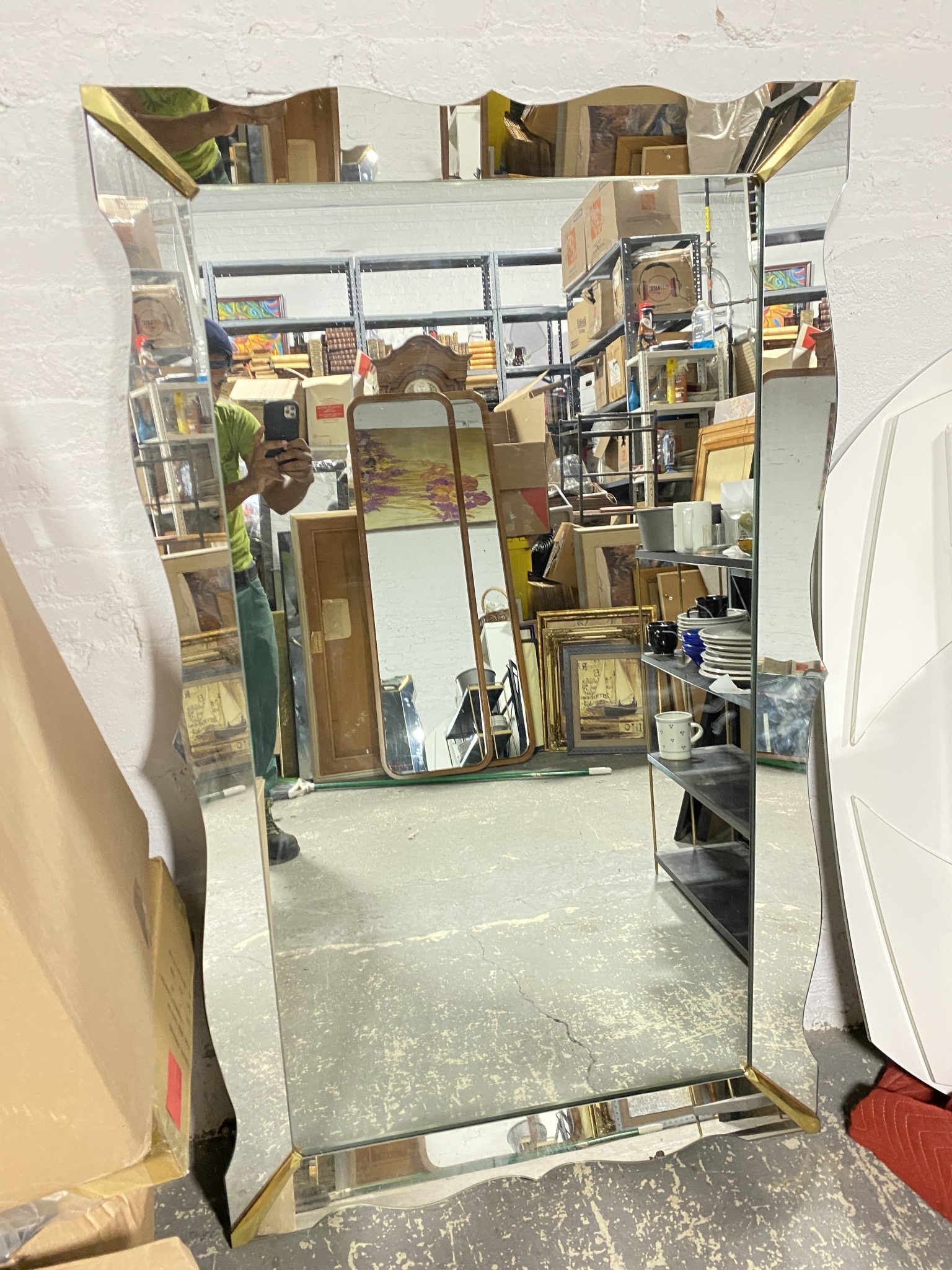 Art Deco Style Edge Floor/Hanging Mirror Remix Market NYC