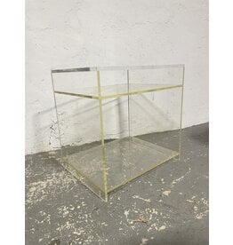 Acrylic End Table with 2 Shelf Storage