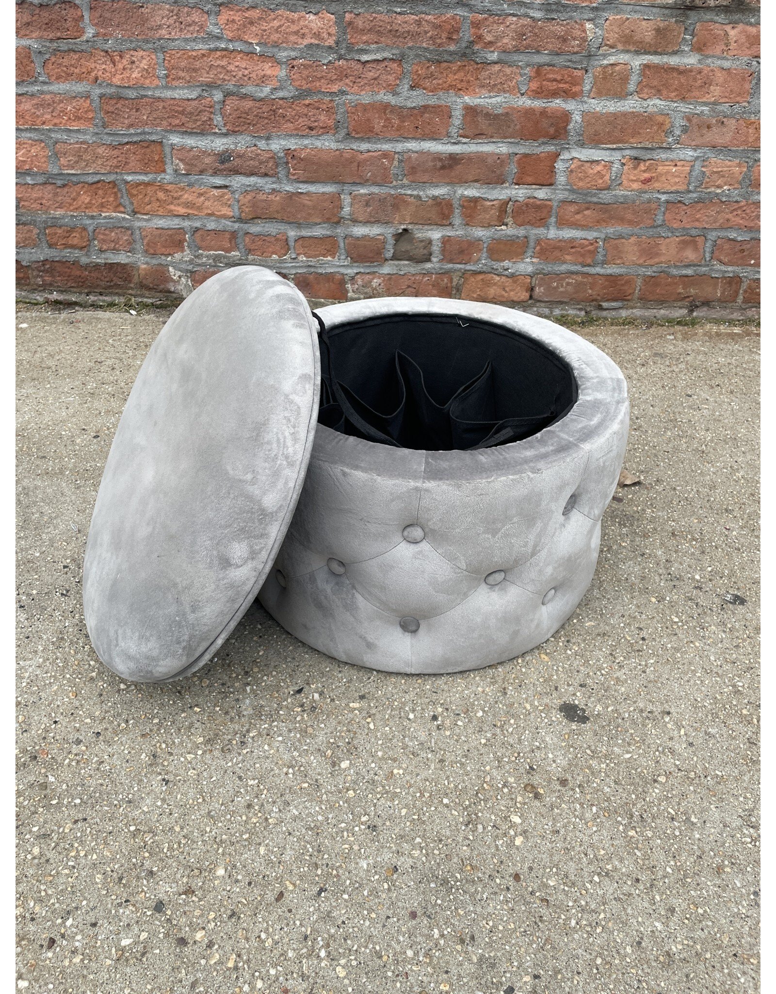 Grey Storage Ottoman