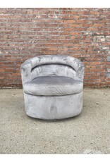 Grey Velvet Swivel Chair