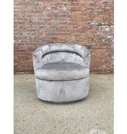 Grey Velvet Swivel Chair