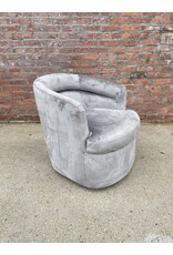 Grey Velvet Swivel Chair