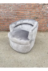 Grey Velvet Swivel Chair