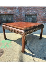 Schmieg and Kotzian Low Asian Motif Coffee Table with Side Leaves