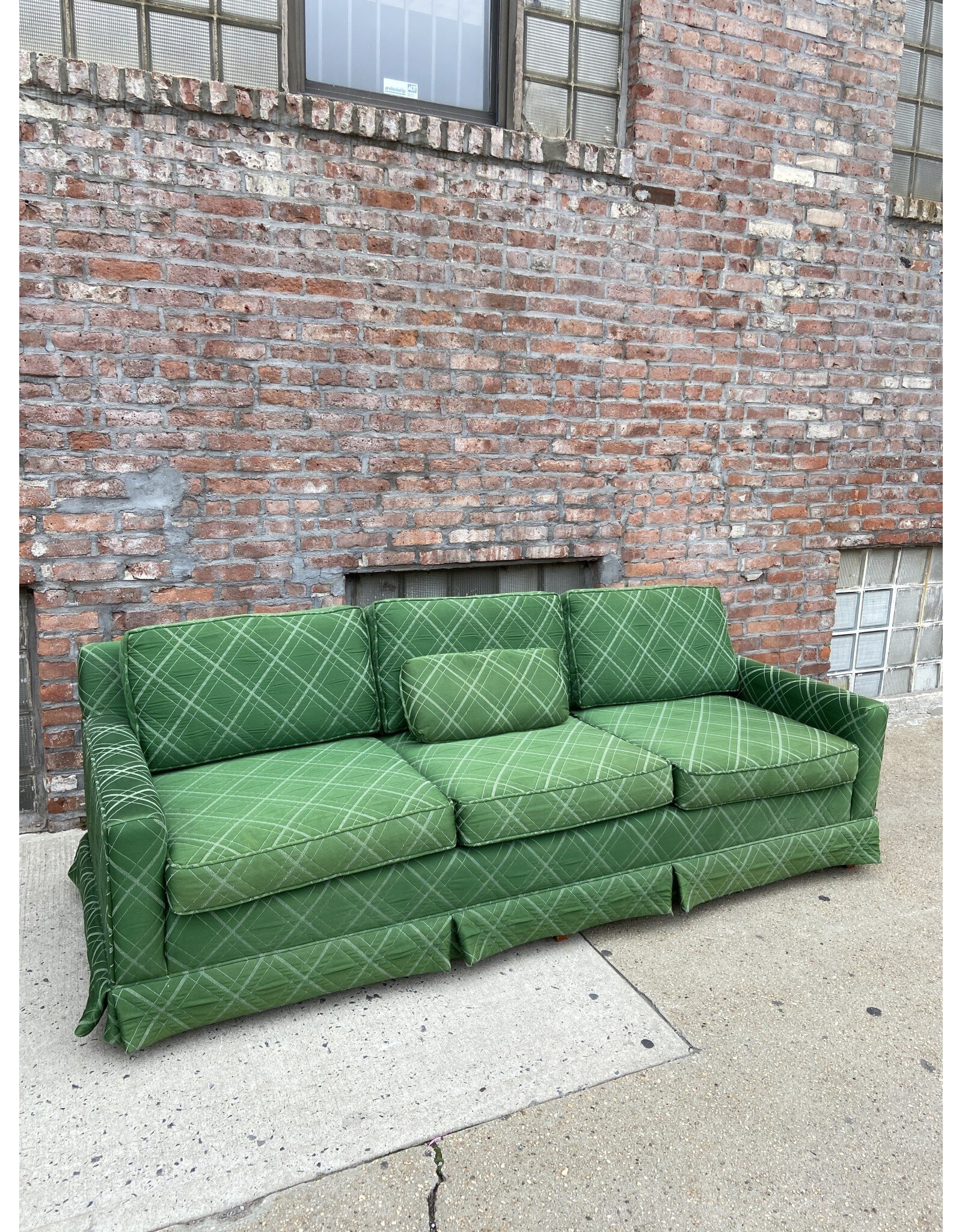 Green Skirted Sofa