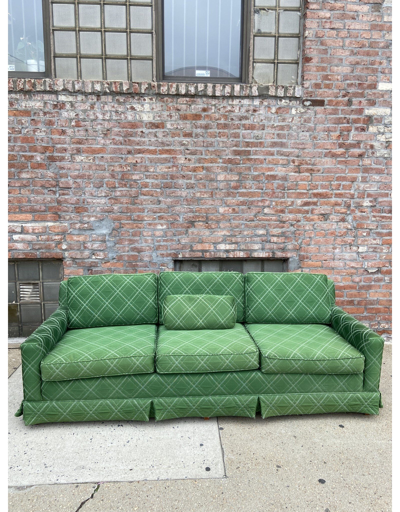 Green Skirted Sofa