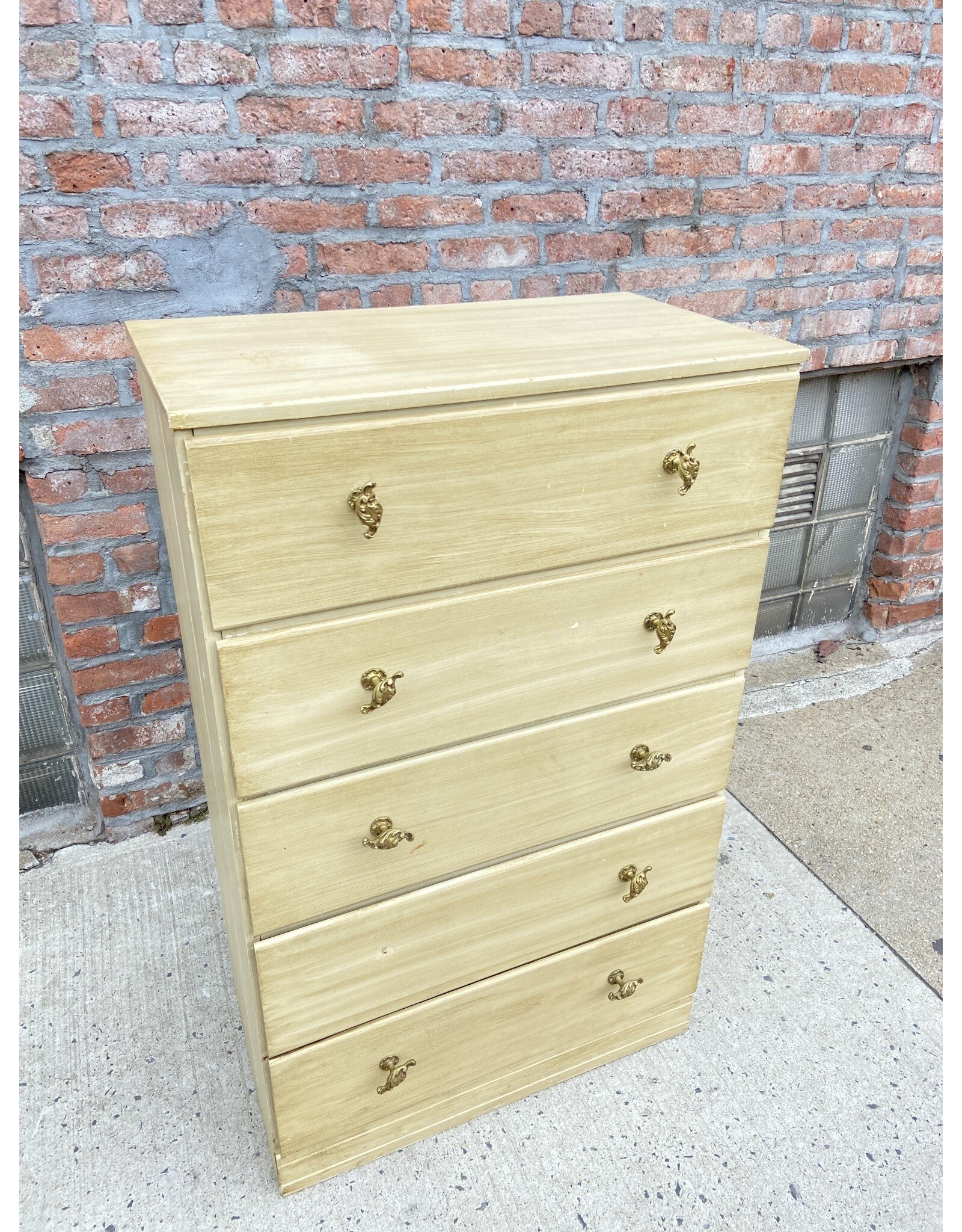 Beige Tall Chest Of Dresser