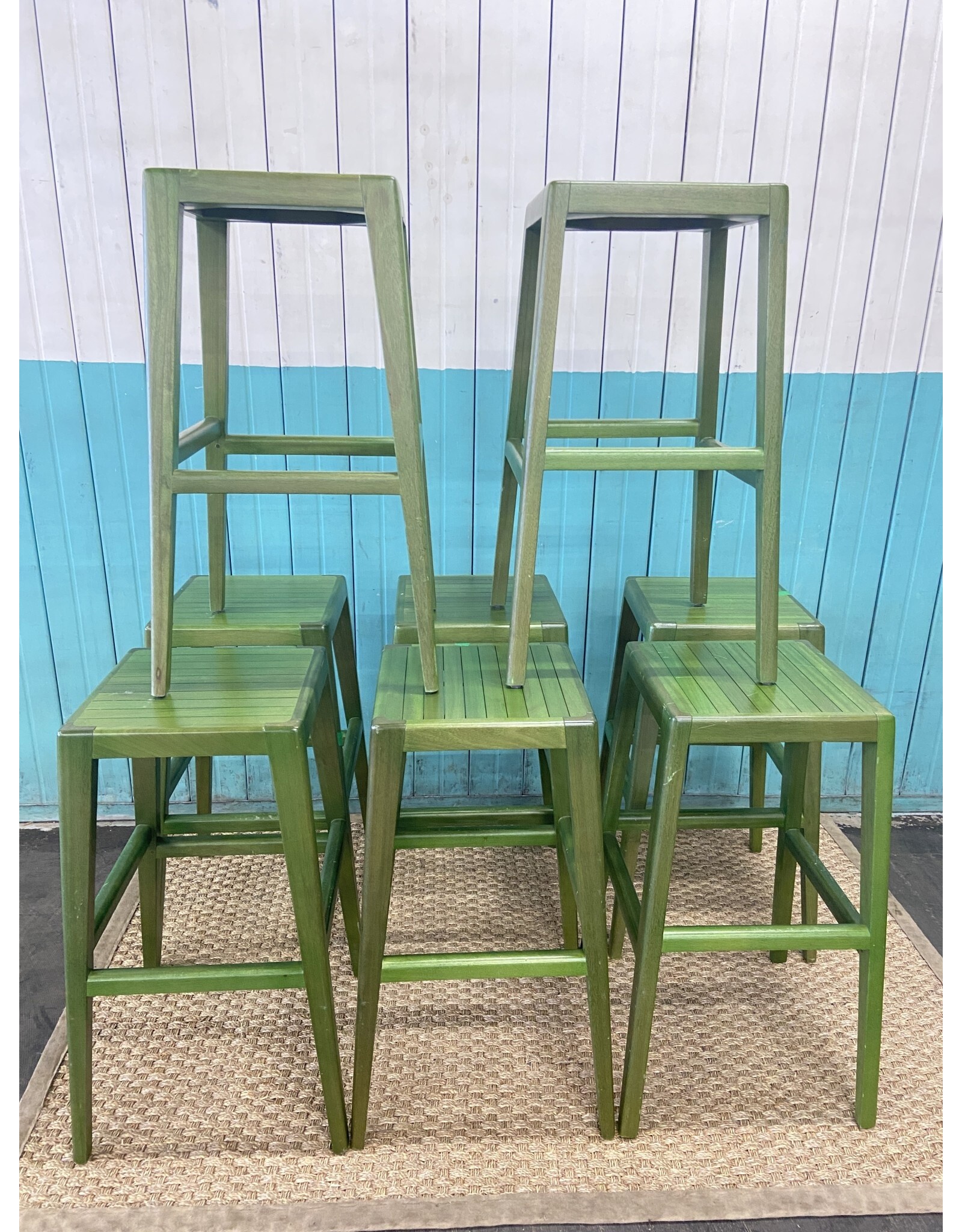 Green Wooden Kitchen Stool