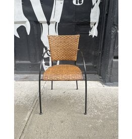 Mid Century Mod Wrought Iron & Wicker - Rattan Easy Chair