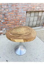 Hammered Metal & Wood End Table